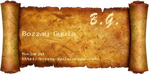 Bozzay Gyula névjegykártya