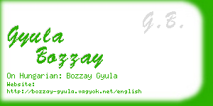 gyula bozzay business card